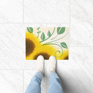 Hybrid Nouveau Sonnenblumen Fußmatte
