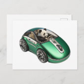 Hybrid-PC-Mauswagen mit Panda-Treiber Postkarte (Vorne/Hinten)