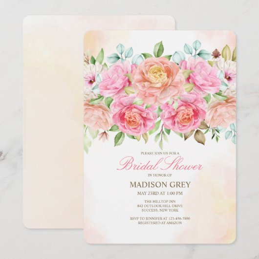 Hybrid-Tea-Rose  Einladung (Vorne/Hinten)