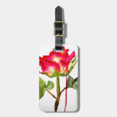 Hybrid Tee Rose Aquarell Moderne Blume Kunst Gepäckanhänger (Vorderseite vertikal)