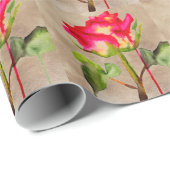Hybrid Tee Rose Aquarell Moderne Blume Kunst Geschenkpapier (Rolleneckpunkt)