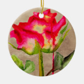 Hybrid Tee Rose Aquarell Moderne Blume Kunst Keramik Ornament (Vorne)