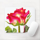 Hybrid Tee Rose Aquarell Moderne Blume Kunst Mousepad (Mit Mouse)