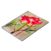 Hybrid Tee Rose Aquarell Moderne Blume Kunst Notizblock (Linke Seite)