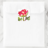 Hybrid Tee Rose Aquarell Moderne Blume Kunst Quadratischer Aufkleber (Tasche)