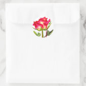Hybrid Tee Rose Aquarell Moderne Blume Kunst Runder Aufkleber (Tasche)