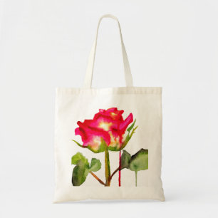 Hybrid Tee Rose Aquarell Moderne Blume Kunst Tragetasche