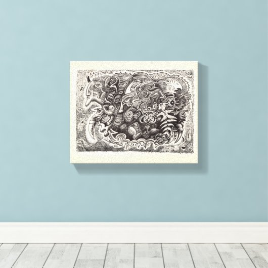 Hybride Bestie Leinwanddruck (Insitu (Holzboden))