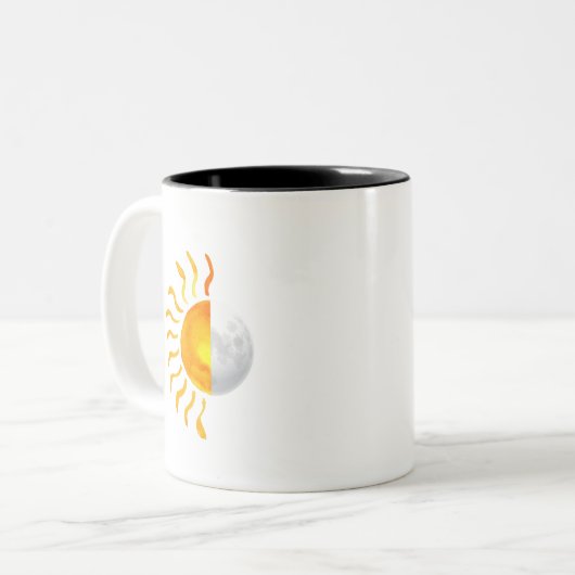 Hybride Sonne und Mond Zweifarbige Tasse (Vorderseite Links)