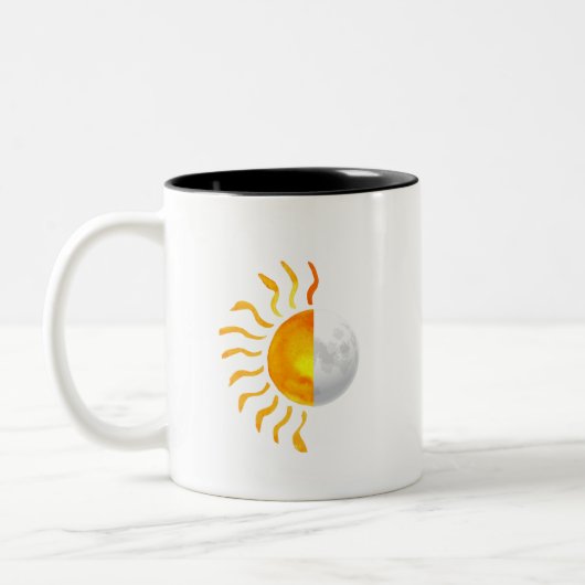 Hybride Sonne und Mond Zweifarbige Tasse (Links)