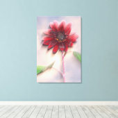Hybride Sonnenblume bläst im Wind Leinwanddruck (Insitu (Holzboden))