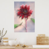 Hybride Sonnenblume bläst im Wind Poster (Küche)