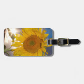 Hybride Sonnenblume bläst in der Dämmerung Gepäckanhänger (Vorderseite horizontal)