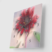 Hybride Sonnenblume im Wind Quadratische Wanduhr (Winkel)