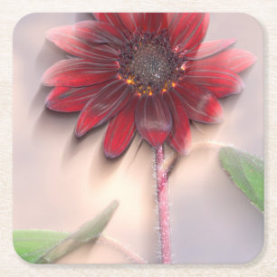 Hybride Sonnenblume im Wind wehend Rechteckiger Pappuntersetzer