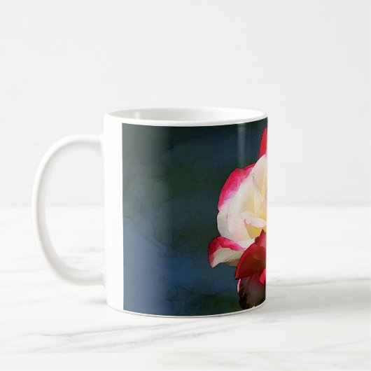 Hybride Tee-Rose "der doppelten Freude" Kaffeetasse (Links)