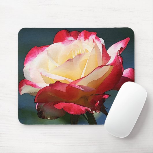 Hybride Tee-Rose "der doppelten Freude" Mousepad (Mit Mouse)