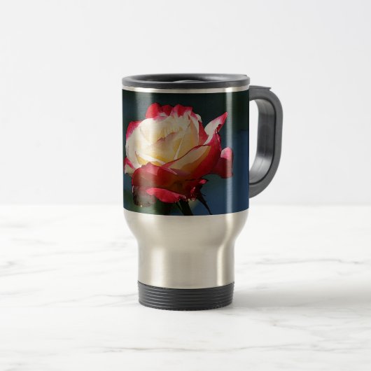 Hybride Tee-Rose "der doppelten Freude" Reisebecher (VorderseiteRechts)