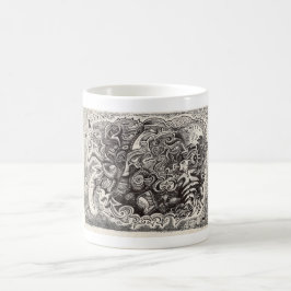 Hybridfarbe zeichnend kaffeetasse