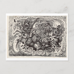 Hybridfarbe zeichnend postkarte