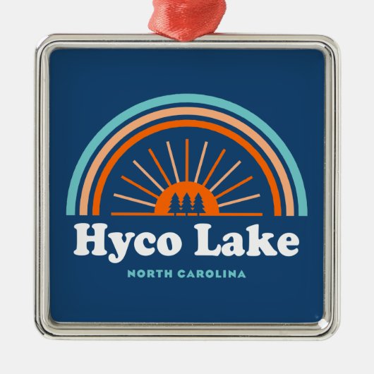 Hyco Lake North Carolina Rainbow Ornament Aus Metall (Vorne)