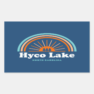 Hyco Lake North Carolina Rainbow Rechteckiger Aufkleber