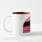Hyco Lake North Carolina Red Sunrise Zweifarbige Tasse (Links)