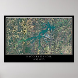 Hyco Lake North Carolina Satellite Poster Karte