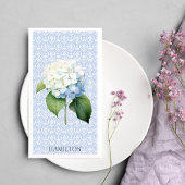 Hydangea Blue Damask Personalisiertes Gästetuch Serviette