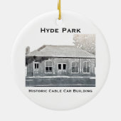 Hyde Park historische Drahtseilbahn-Verzierung Keramikornament (Hinten)