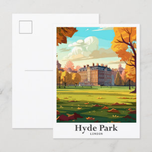 Hyde Park London England Reise Illustration Postkarte
