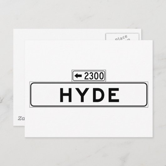 Hyde St., San Francisco Street Sign Postkarte (Vorne/Hinten)