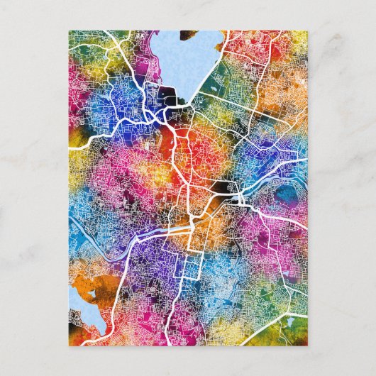 Hyderabad Telangana Karte (Vorderseite)