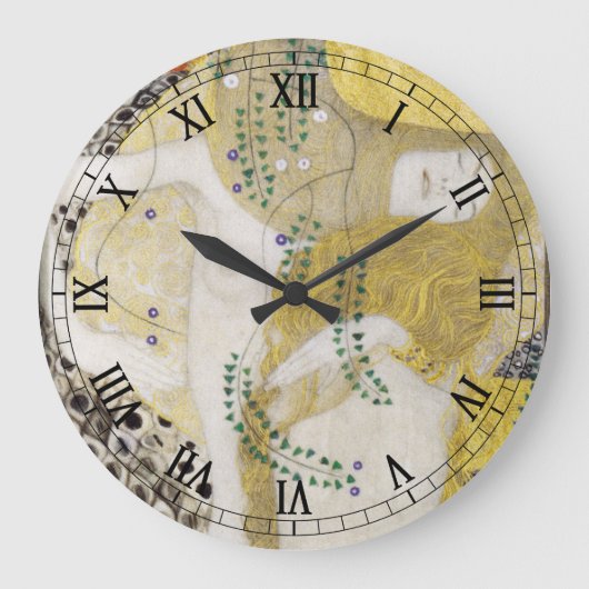 Hydra (alias Water Serpents I) von Gustav Klimt Große Wanduhr (Vorderseite)