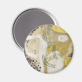 Hydra (alias Water Serpents I) von Gustav Klimt Magnet (Vorderseite/Rückseite)