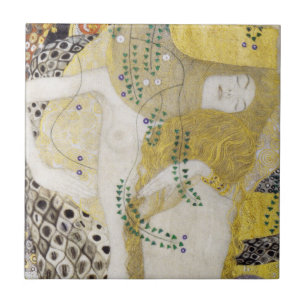 Hydra (auch Wasserschlangen I) von Gustav Klimt Fliese