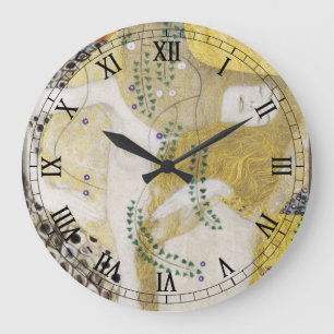 Hydra (auch Wasserschlangen I) von Gustav Klimt Große Wanduhr