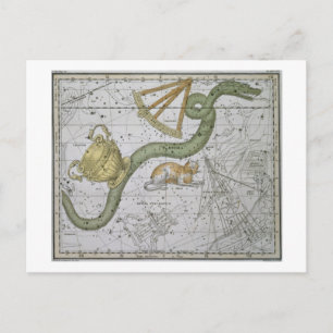 Hydra, aus 'A Celestial Atlas', Pub. 1822 (Spalte Postkarte