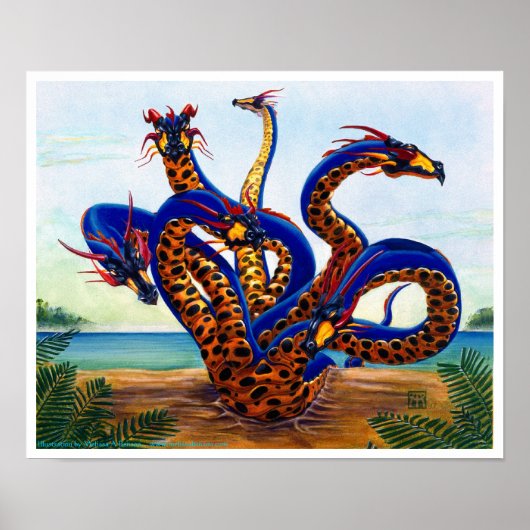 Hydra Dragon auf Beach Dragon drucken Poster (Vorne)