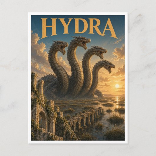 Hydra, Gothic Fantasy Monster Postkarte (Vorderseite)