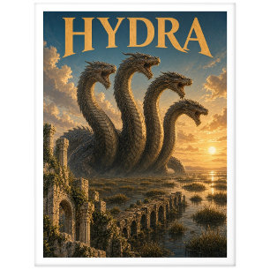 Hydra, Gothic Fantasy Monster Postkarte