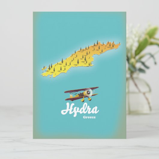 Hydra Greece Retromap (Stehend Vorderseite)