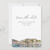 Hydra Greece Wedding Save the Date Einladung (Vorderseite)