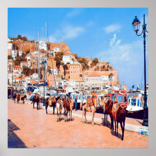 HYDRA - Maultiere im Hafen Poster