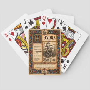 Hydra, mittelalterliche Bestiarien-Kunst Spielkarten