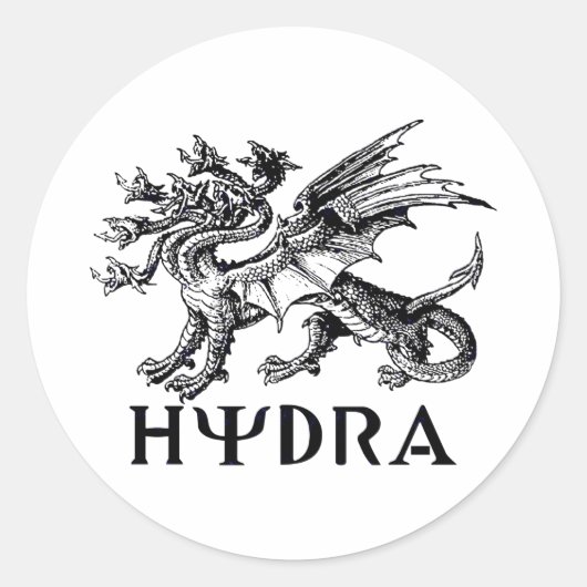Hydra Runder Aufkleber (Vorderseite)