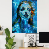 "Hydralea" - Unterwasser-Maus in Bewegung Poster (Heimbüro)