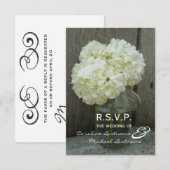 Hydrange & Barnwood Wedding RSVP Karte (Vorne/Hinten)