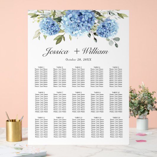 Hydrangea 15 Tables SITZENCHART Akryllisches Zeich Acrylschild (Hochzeit)