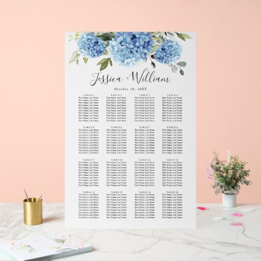 Hydrangea 16 Tables SITZENCHART Akryllisches Zeich Acrylschild (Hochzeit)